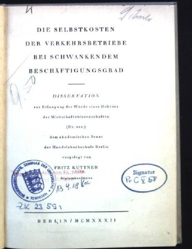 Die selbstkosten der - die,