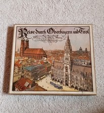 Altes Brettspiel Ca  1900 Reise durch Oberbayern und Tirol Jos. Scholz Litho