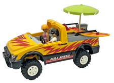 Playmobil Pick-Up Strand Figuren Surfbrett Sonnenschirm Stühle Kühlbox City Life