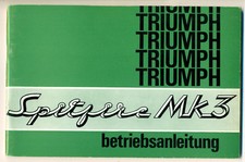 Originale alte Triumph MK3  Betriebsanleitung Bedienungsanleitung Handbuch