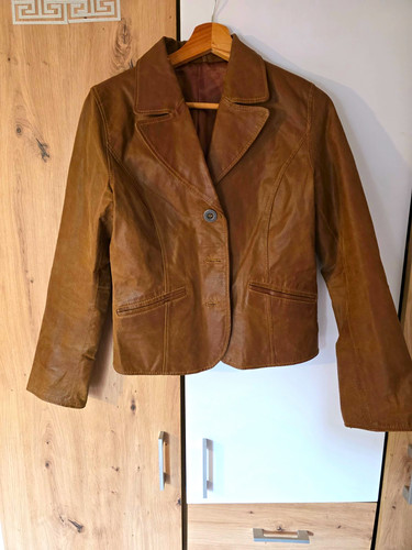 Damen lederjacke braun - lederjacke, s