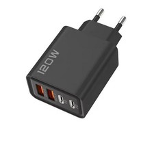 120W Super Schnellladegerät mit 4 Ports – QC 3.0 & PD Fast Charger – USB & Typ-C