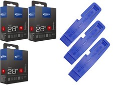 3x Fahrradschlauch Schwalbe SV15 28 Zoll Sclaverand 40mm f. Rennrad +Reifenheber