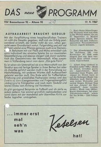 Fussball programmheft 67 - fussball-programmheft,