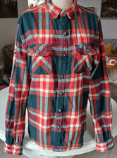 Superdry Herren Flanell  Größe   M   rot  Cotton Hemd  Kariert