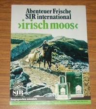 Seltene Werbung vintage SIR IRISCH MOOS After Shave Lotion 1973