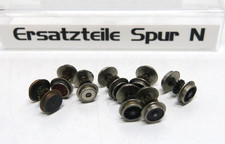 8 Stück Radsatz, mit Zahnrad, Metall, Hersteller unbekannt, Spur N, 1:160