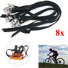 8x Fahrrad Pedalriemen schwarz