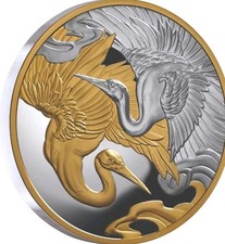 1 $ Dollar Cranes Gold-plated