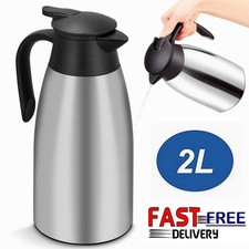 2L Isolierkanne Thermokanne Kaffeekanne Teekanne Pumpkanne Edelstahl DE