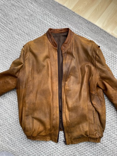 Lederjacke vintage 80er cognac - lederjacke,