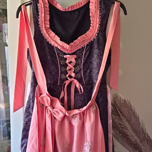 Damen dirndl rosa - 38, rosa/grau