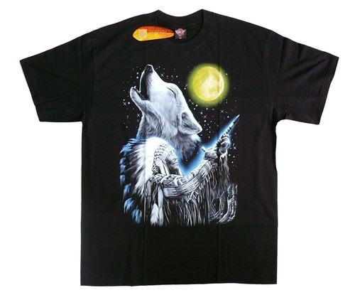 Shirt indianer wolf - wolf, m