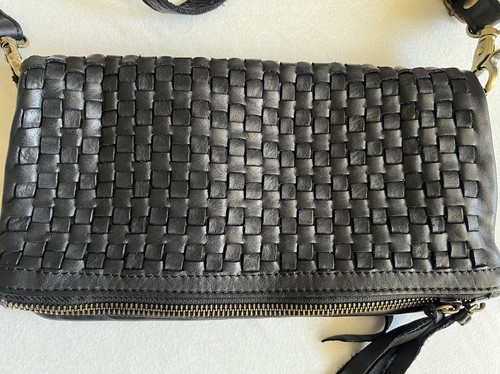 Ledertasche geflochten schwarz - ledertasche,