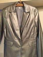 Heine Grauer Kunstleder Blazer Gr.40