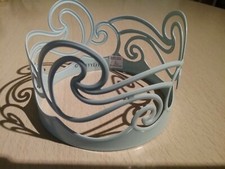 ☆1 Dreidochtkerzenaufsatz☆Hellblau - Wellen☆von Partylite☆Neuwertig☆