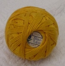 Handarbeit: MEZ BLAU-TULPE Baumwoll-Garn GELB 1 Knäuel ca 45 gr Strick-Häkelgarn