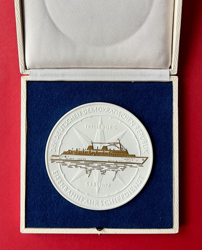 Ddr porzellan medaille ovp - porzellan,