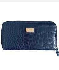 ? NEU!!! Schöne Damen Geldbörse Portemonnaie von Carla Faustini, Kroko, blau ?