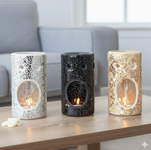 Pillar crackle glas - crackle, Ölbrenner