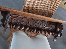 Regal Eiche Schnitzerei antik gedrechselt Jugendstil massiv Holz handgeschnitzt
