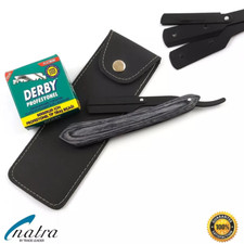 NATRA Rasiermesser + 100 DERBY PROFESSIONAL Rasierklingen Rasierer NATRA + Etui