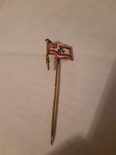 Flagge Gekreuzte Schlüssel Weiss Rot M R-V Emaille Metall ANSTECKER Alt