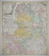 Westfälischer Kreis Rheinland Münster Kupferstichkarte Homann Erben 1761