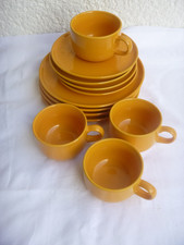 4 x Melitta HEIDELBERG  Kaffeegedeck  3tlg. Dottergelb / Maisgelb guter Zustand