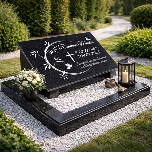 Grabstein grabdeko granit mit - grabdeko,