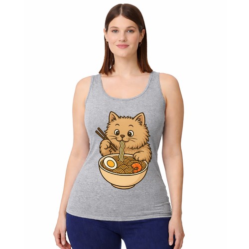 Ramen cat womens vest - cat,