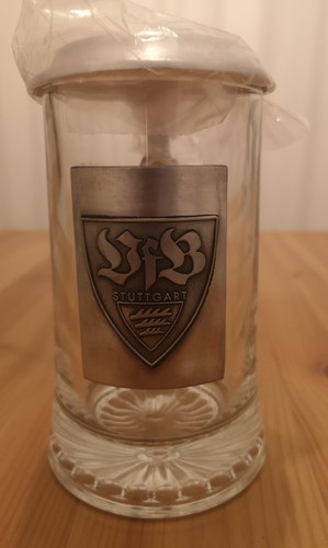 Vfb glaskrug mit - vfb-glaskrug, zinndeckel