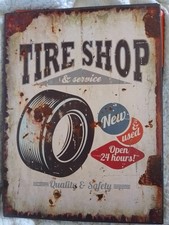 mrdeco Metall Schild 30x40cm Retro Tire Shop Reifen Service Deko Schild