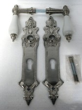 Antik Style Türbeschlag PZ 72 Langschild Türgriffe Klinke Messing Nickel S2-2N