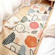 Premium Bett Schlafzimmer Wohn Matte Fußmatte Teppich Anti Rutsch Blumen Motiv