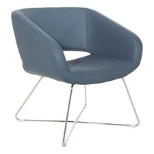 Lounge chair blue faux - lounge,