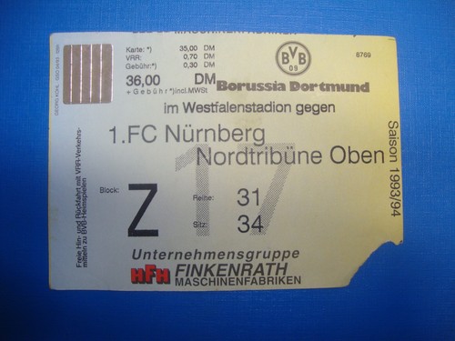 Ticket bvb dortmund 1 - 93/94,