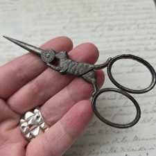Authentische alte Katzen-Nähschere 19. Jh. SEWING Scissors