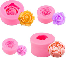 4er Set 3D Blumen Silikonformen für Fondant Rosen