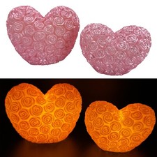 2 LED-Kerzen, Deko Herzen aus