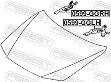 Motorhaubenscharnier 0599-GGRH FEBEST für MAZDA 6 Hatchback 6 Stufenheck