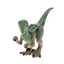 1x Lego Tier Dinosaurier Raptor dunkel beige grün Blue Jurassic World Raptor09