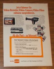 Seltene Werbung + Postkarte TELERENT Fernseh und Videovergnügen ohne Risiko 1979