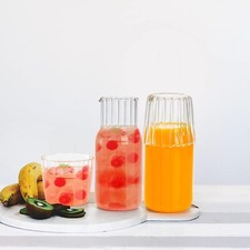 Hacaroa Wasserkaraffe & Glas Set 530ml+240ml, 2er Set für Nacht & Bad