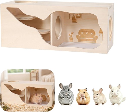 Hamsterhaus holz 30x12x12cm - holz,