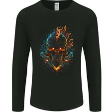 Ein neon schädel - ein, flammen
