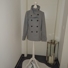 Neu kurzmantel H&M gr38 Herbstjacke übergang hellgrau Trenchcoat kurz TopZustand