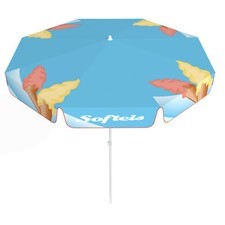 Sonnenschirm Softeis, blau ∅ 180 cm ✓ in Deutschland bedruckt ✓ Rund ✓ Bunt 