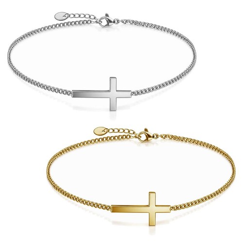 Damen armband kreuz edelstahl - armband,