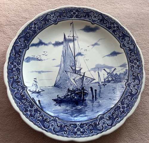 Großer blauer wandteller von - großer,